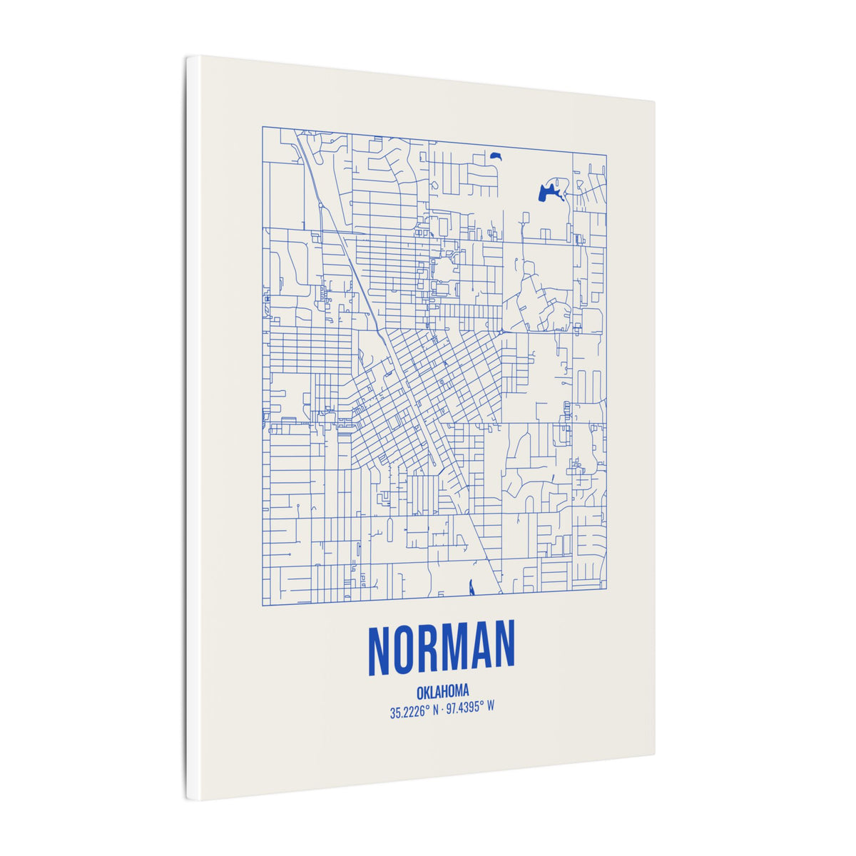 Norman Street Map Canvas, Royal Blue on Cream