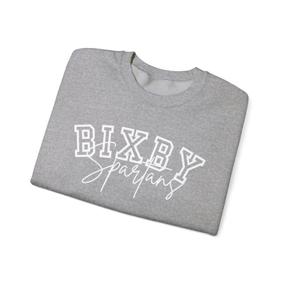 Bixby Spartans White Print Gildan Sweatshirt