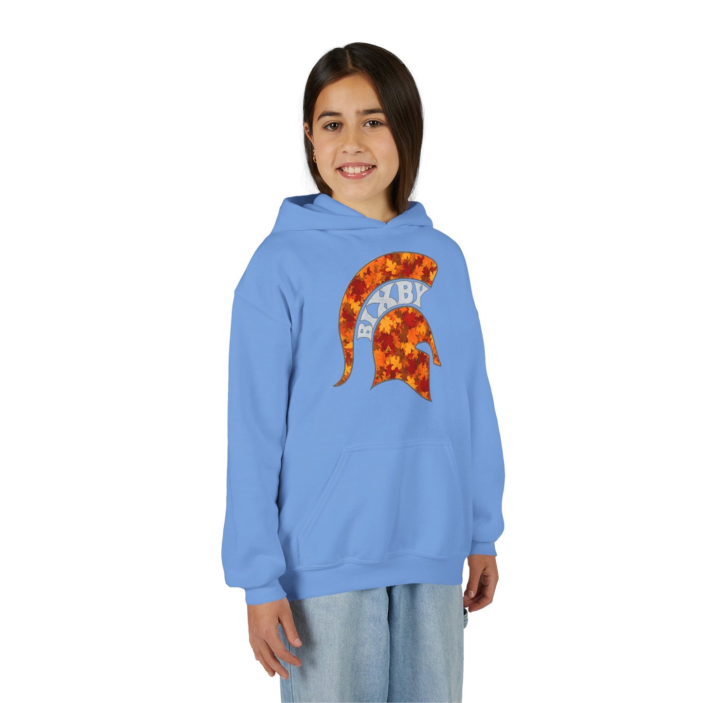 Bixby Spartan Fall Helmet Youth Gildan Hoodie