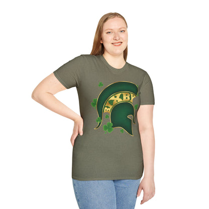 St. Patty's Good Luck Spartan Helmet Adult Gildan Tee
