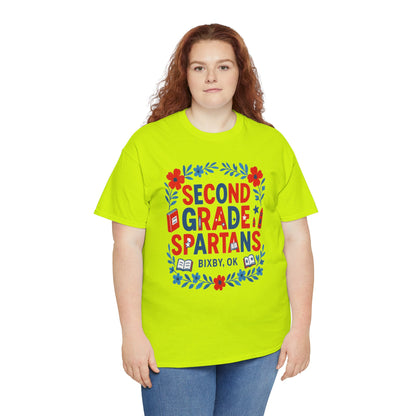 Floral Second Grade Spartan Gildan Tee