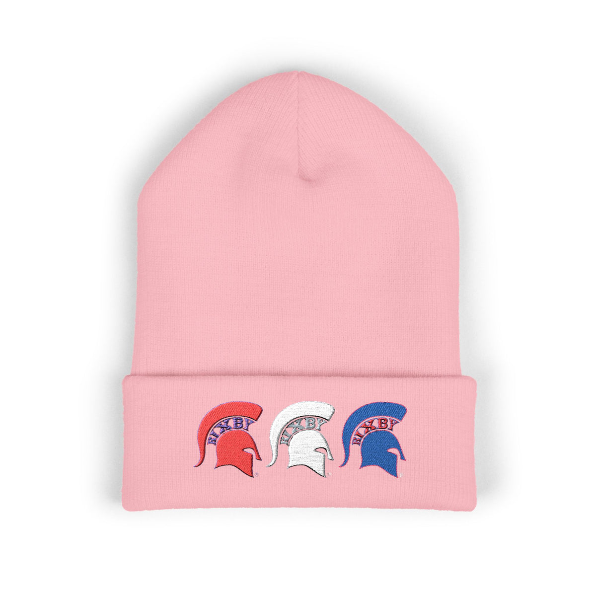 Bixby Spartans Red White And Blue Cuffed Beanie Cap