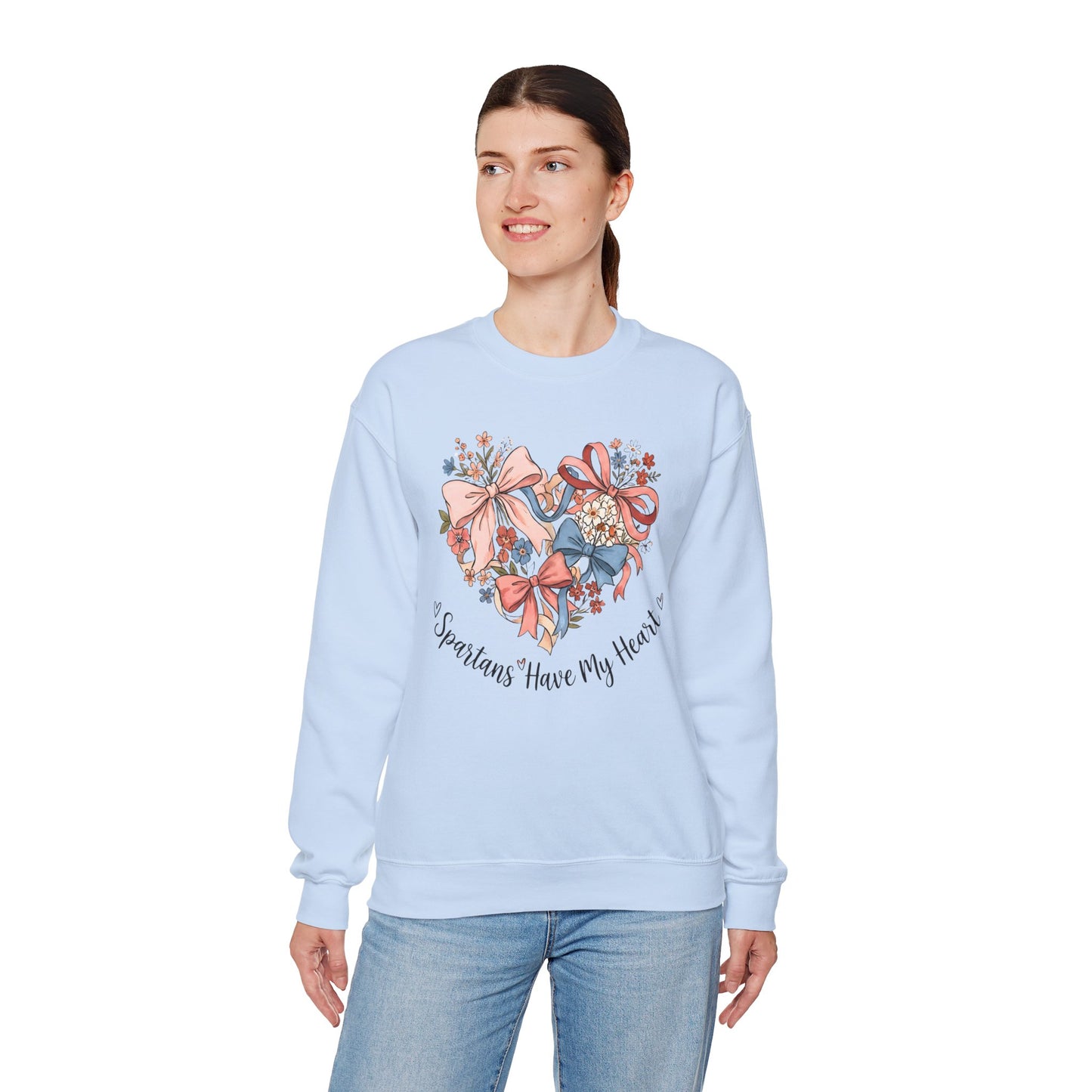 Spartans Have My Heart Floral Gildan Sweatshirt