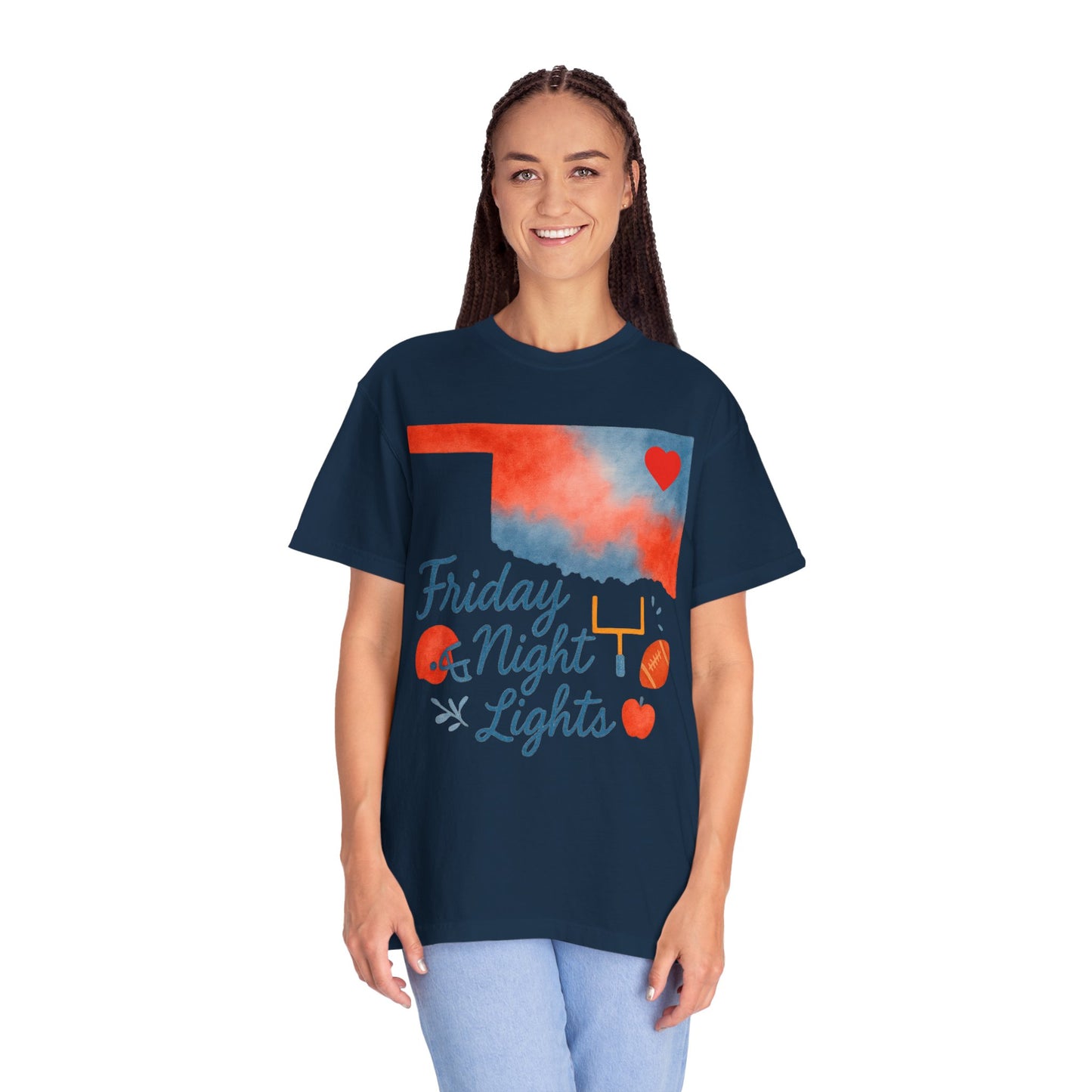 Friday Night Lights Bixby OK Watercolor Comfort Colors Tee
