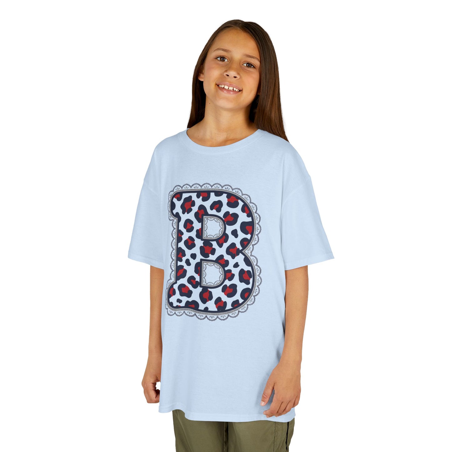 Leopard Print Letter B Gildan Shirt
