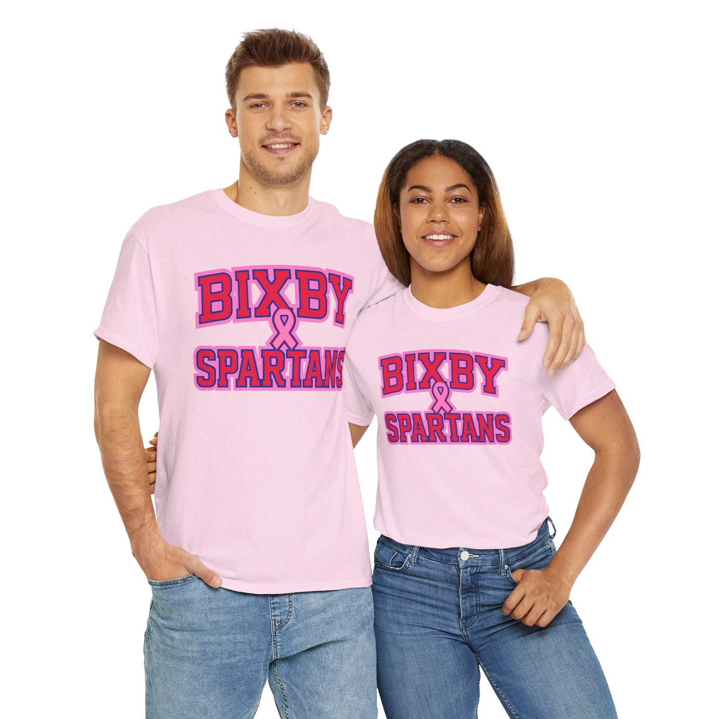 Bixby Spartans Breast Cancer Awareness Gildan Tee
