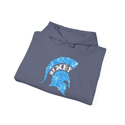 Bixby Spartan Blue Helmet Bling Gildan Hoodie