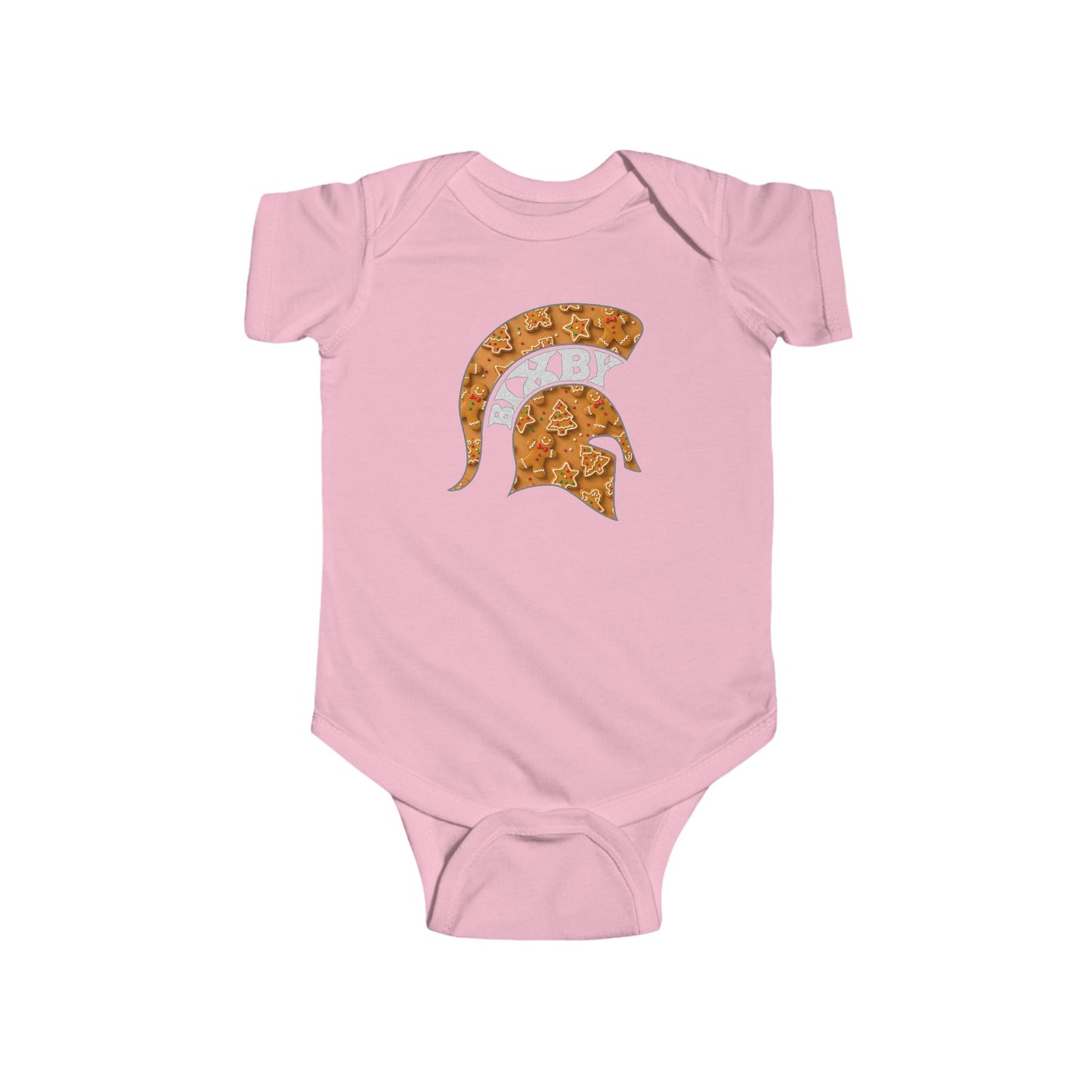Baby Spartan Gingerbread Logo Rabbit Skins Onesie