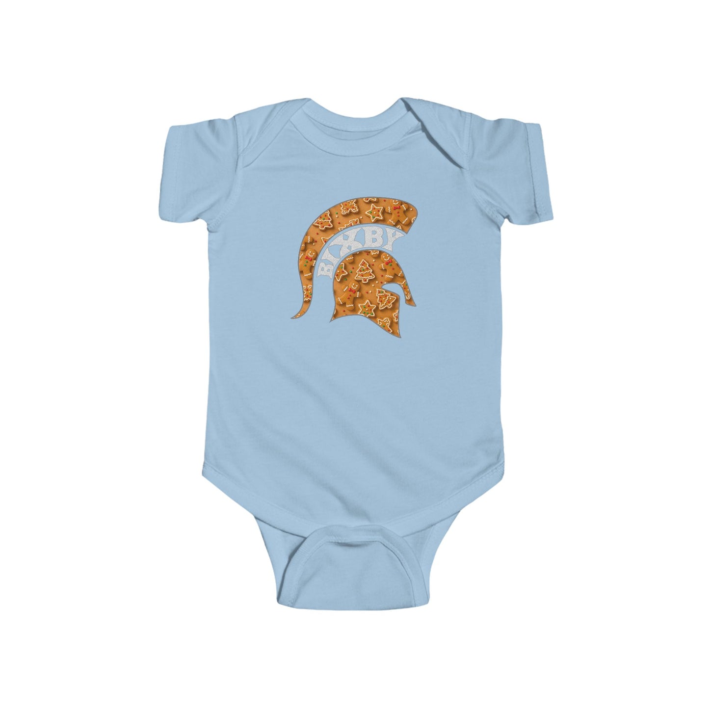 Baby Spartan Gingerbread Logo Rabbit Skins Onesie