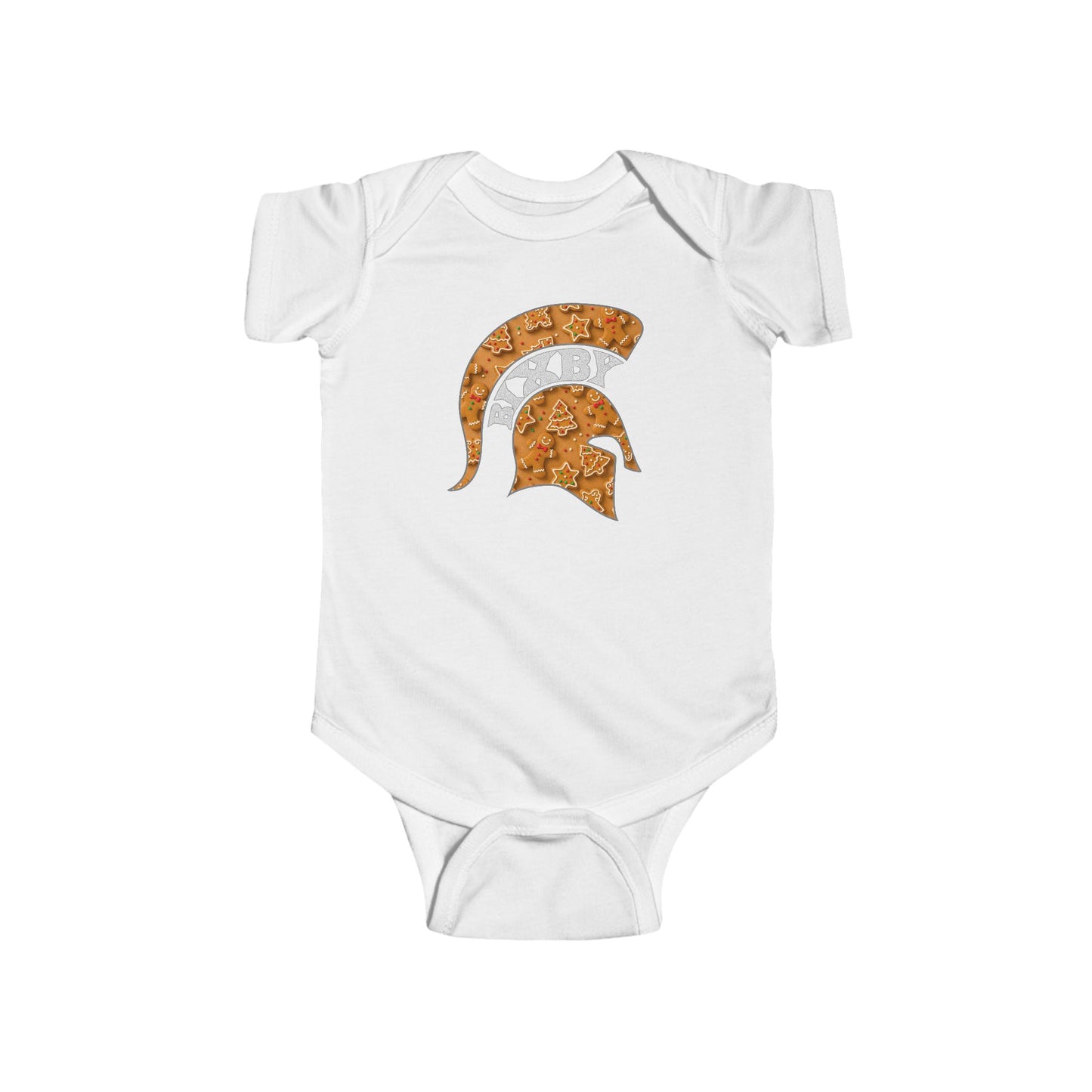 Baby Spartan Gingerbread Logo Rabbit Skins Onesie