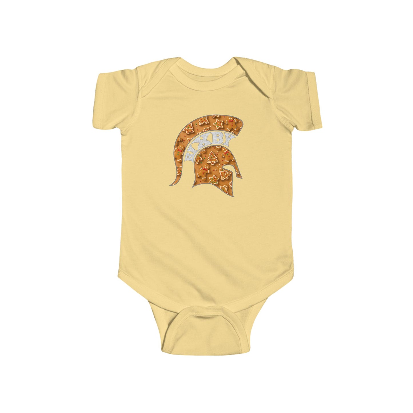 Baby Spartan Gingerbread Logo Rabbit Skins Onesie