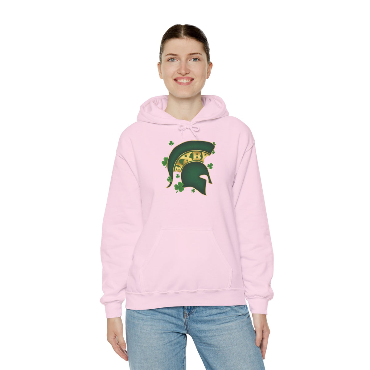St. Patty's Good Luck Spartan Helmet Adult Gildan Hoodie