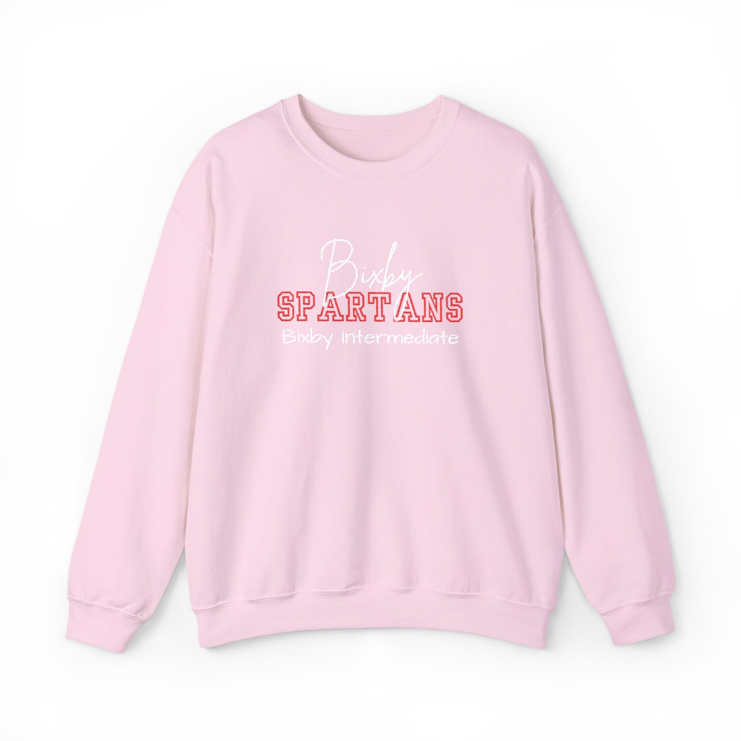 Personalized Embroidered Bixby Spartans Crewneck Sweatshirt