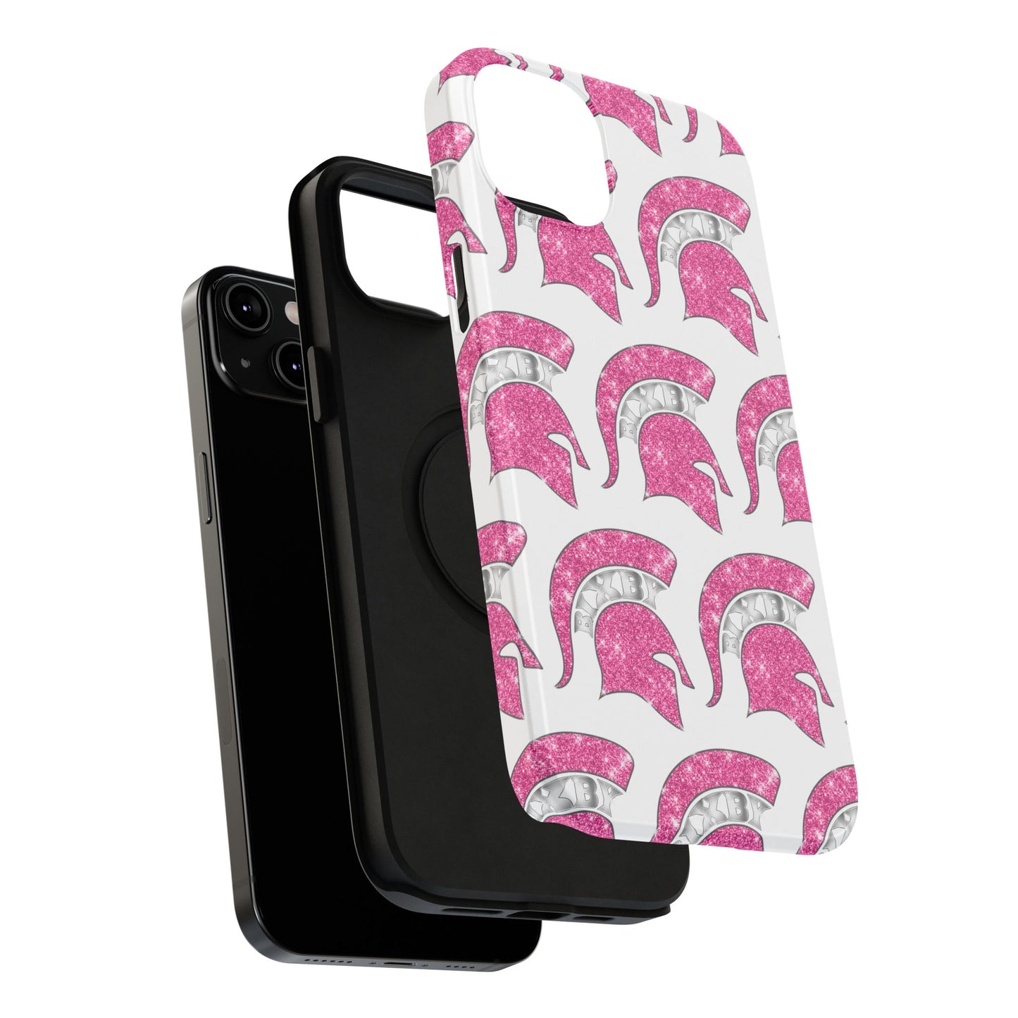 Bixby Spartan Pink Bling Logo Impact Resistant iPhone Case