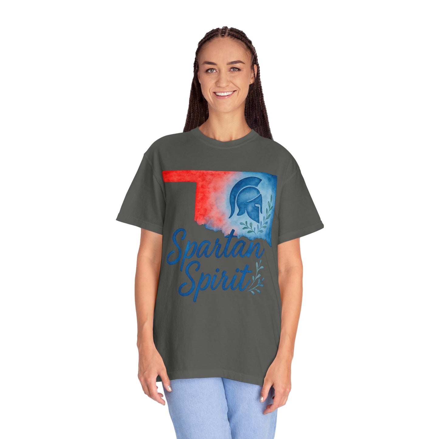 Spartan Spirit Bixby OK Watercolor Comfort Colors Tee