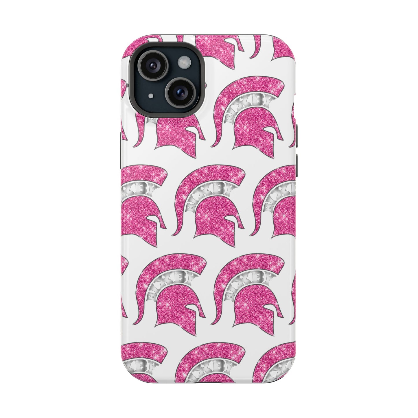 Bixby Spartan Pink Bling Logo Impact Resistant iPhone Case