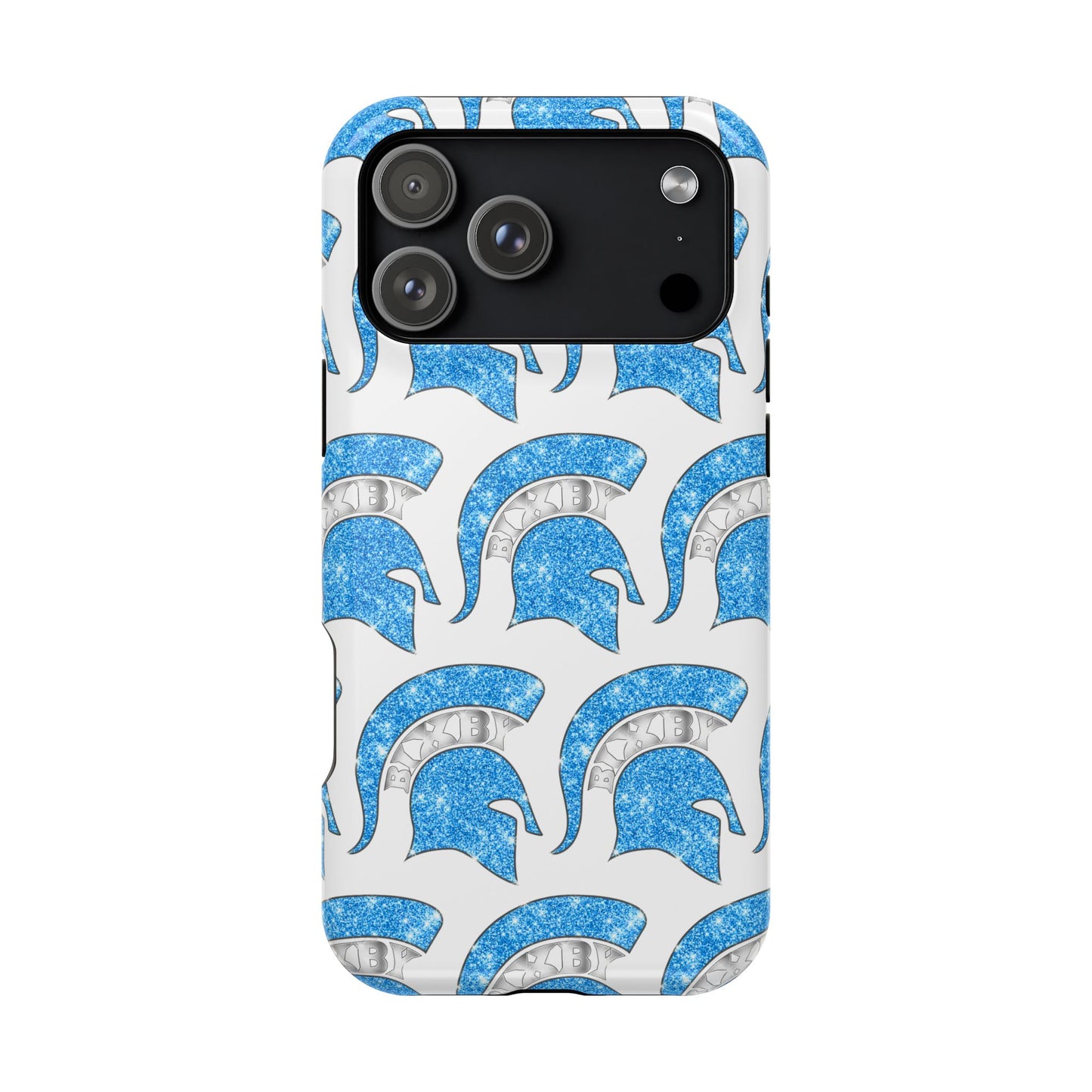 Bixby Spartan Blue Bling Logo Impact Resistant iPhone Case