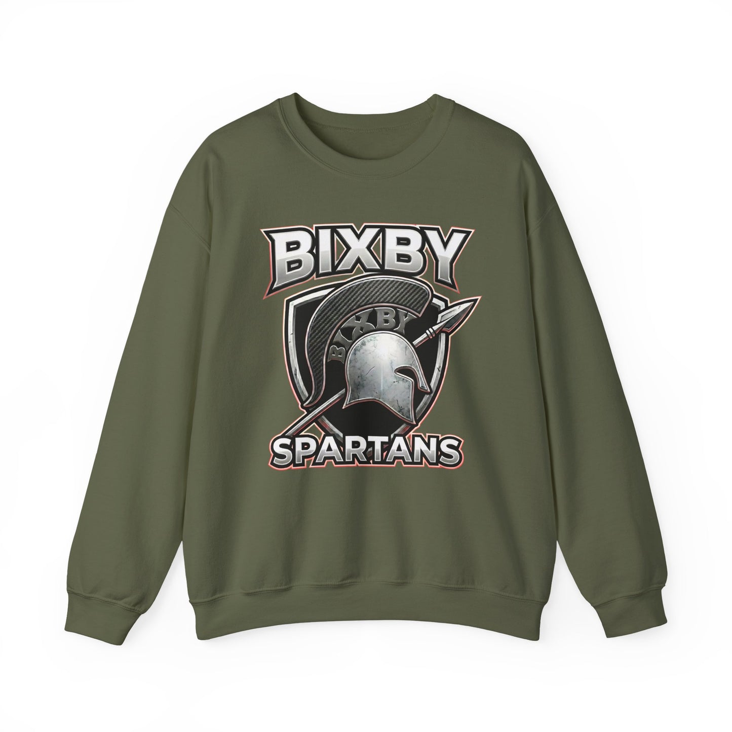Bixby Spartans Crewneck Sweatshirt Vintage Helmet School Spirit