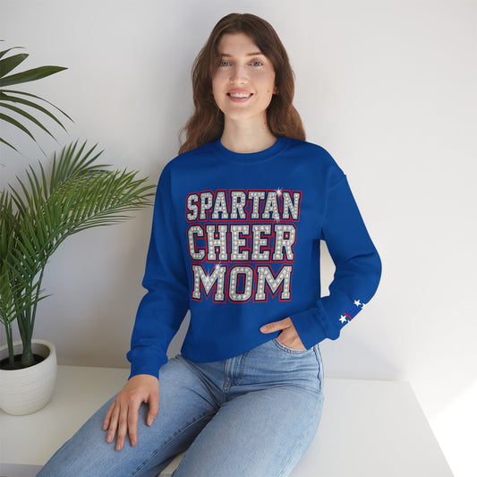 Spartan Cheer Mom With Sleeve Print Gildan Sweatshirt