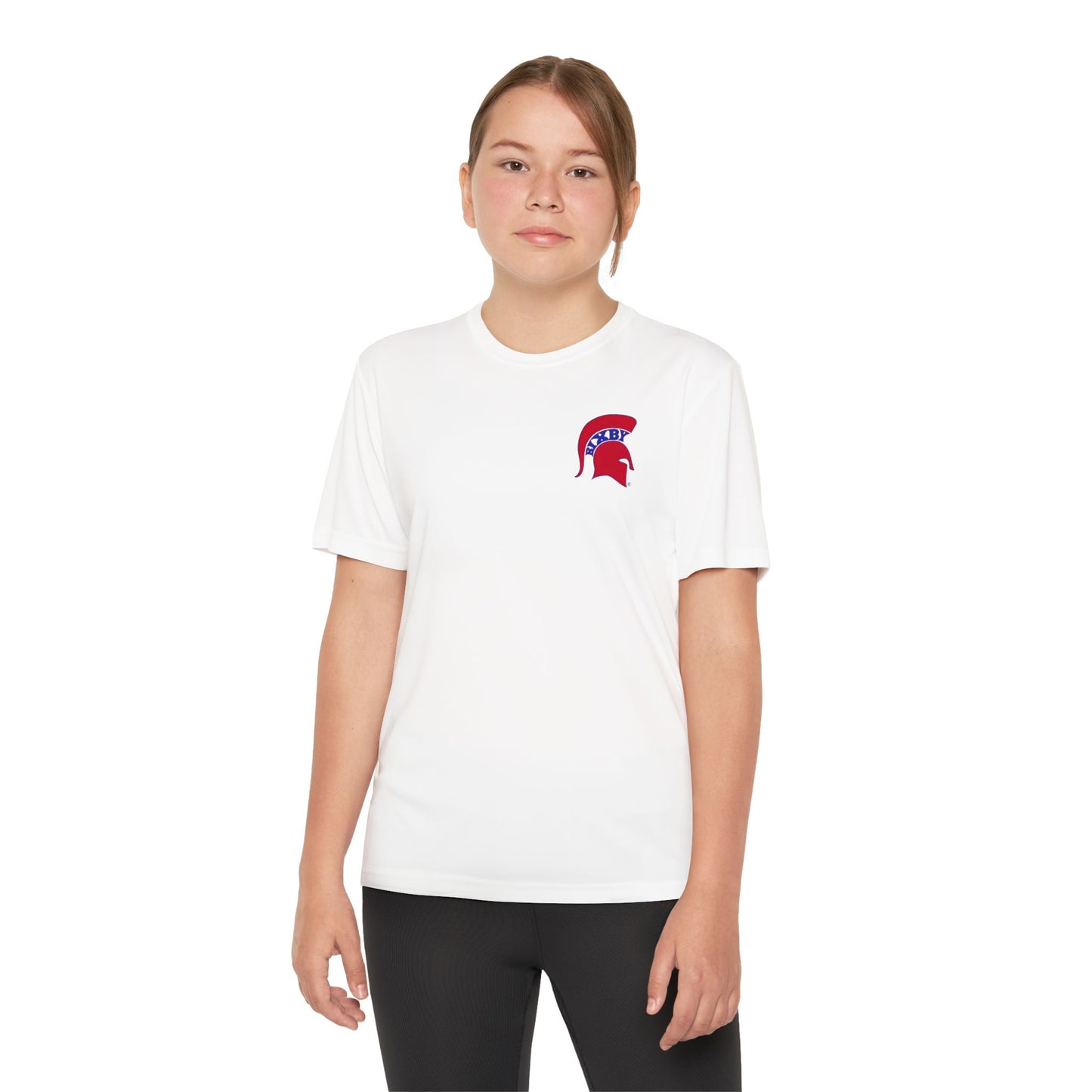 Spartan Red Logo Youth Sport-Tek Tee