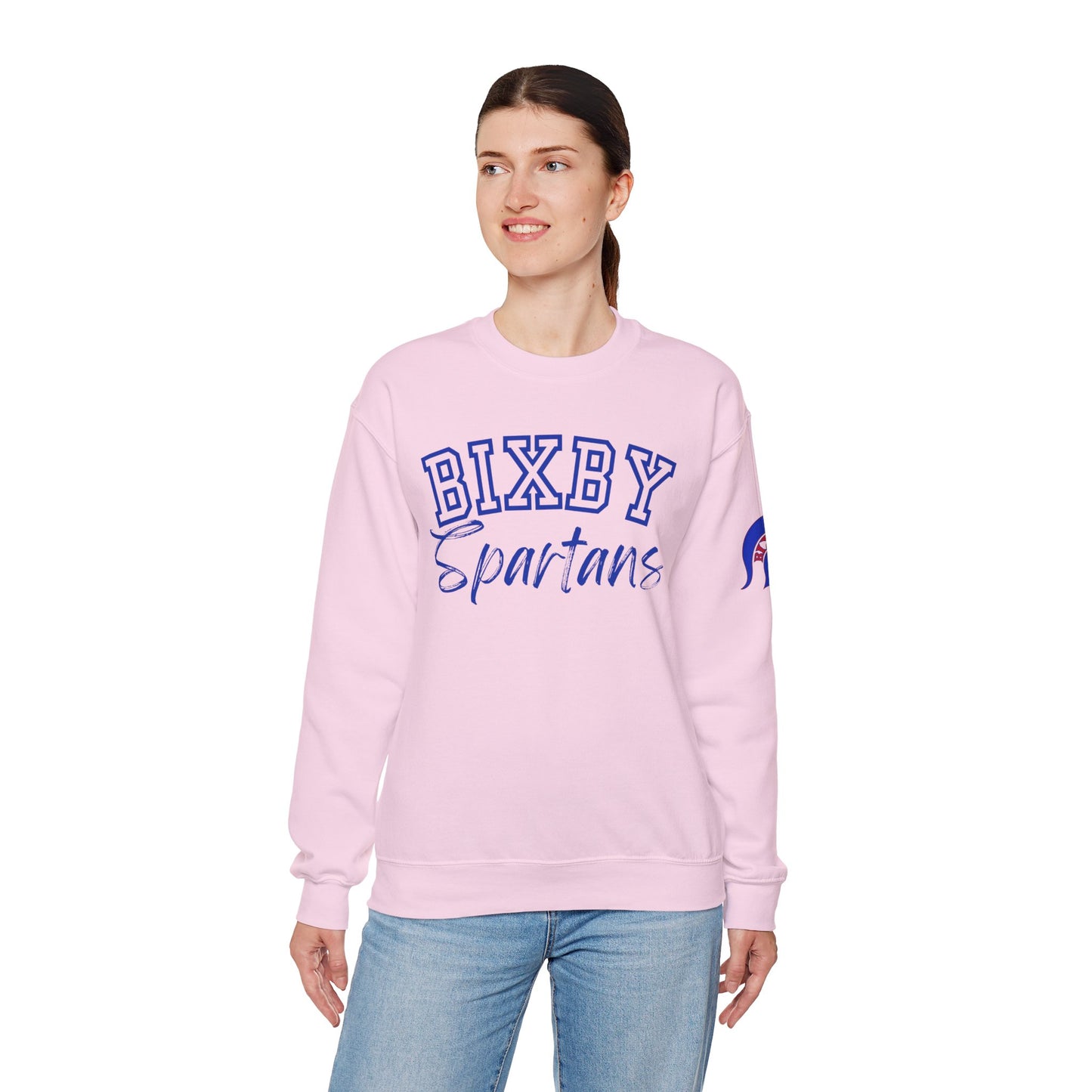 Bixby Spartans Gildan Sweatshirt with Sleeve Logo