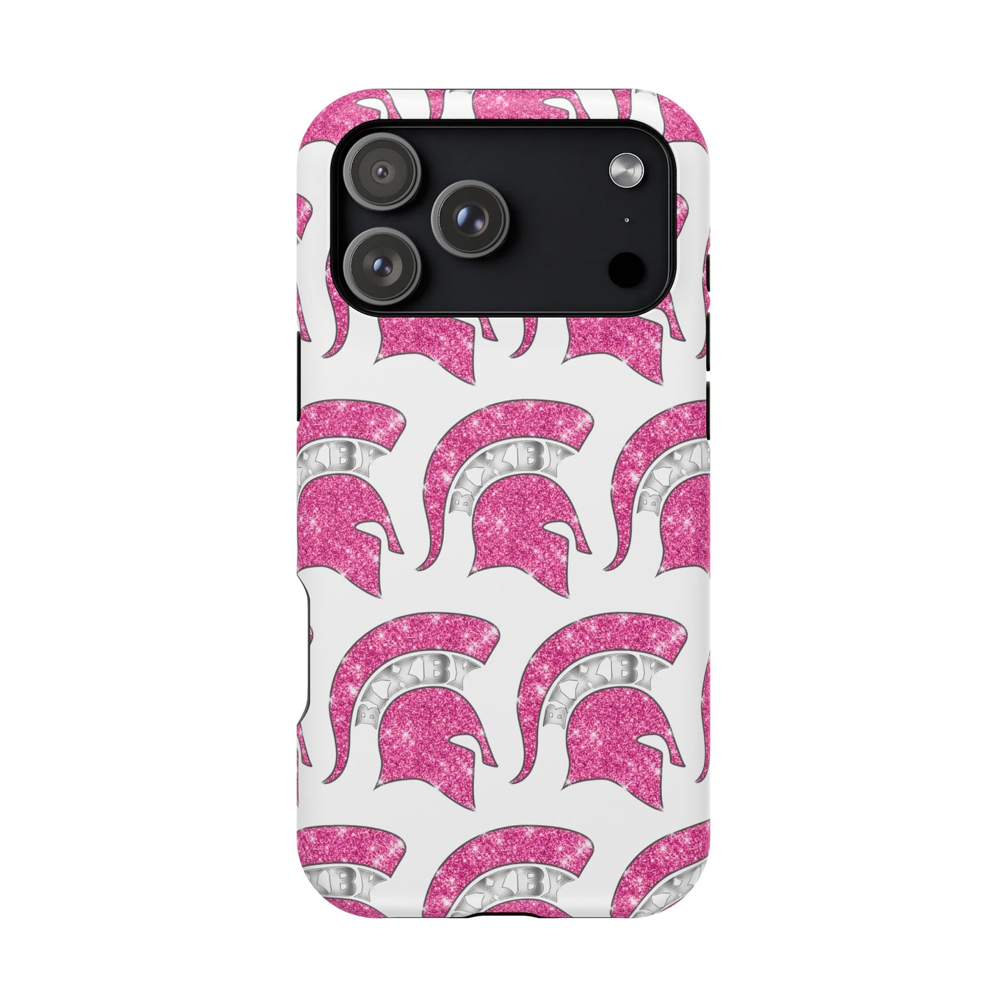 Bixby Spartan Pink Bling Logo Impact Resistant iPhone Case