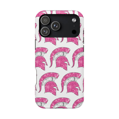Bixby Spartan Pink Bling Logo Impact Resistant iPhone Case