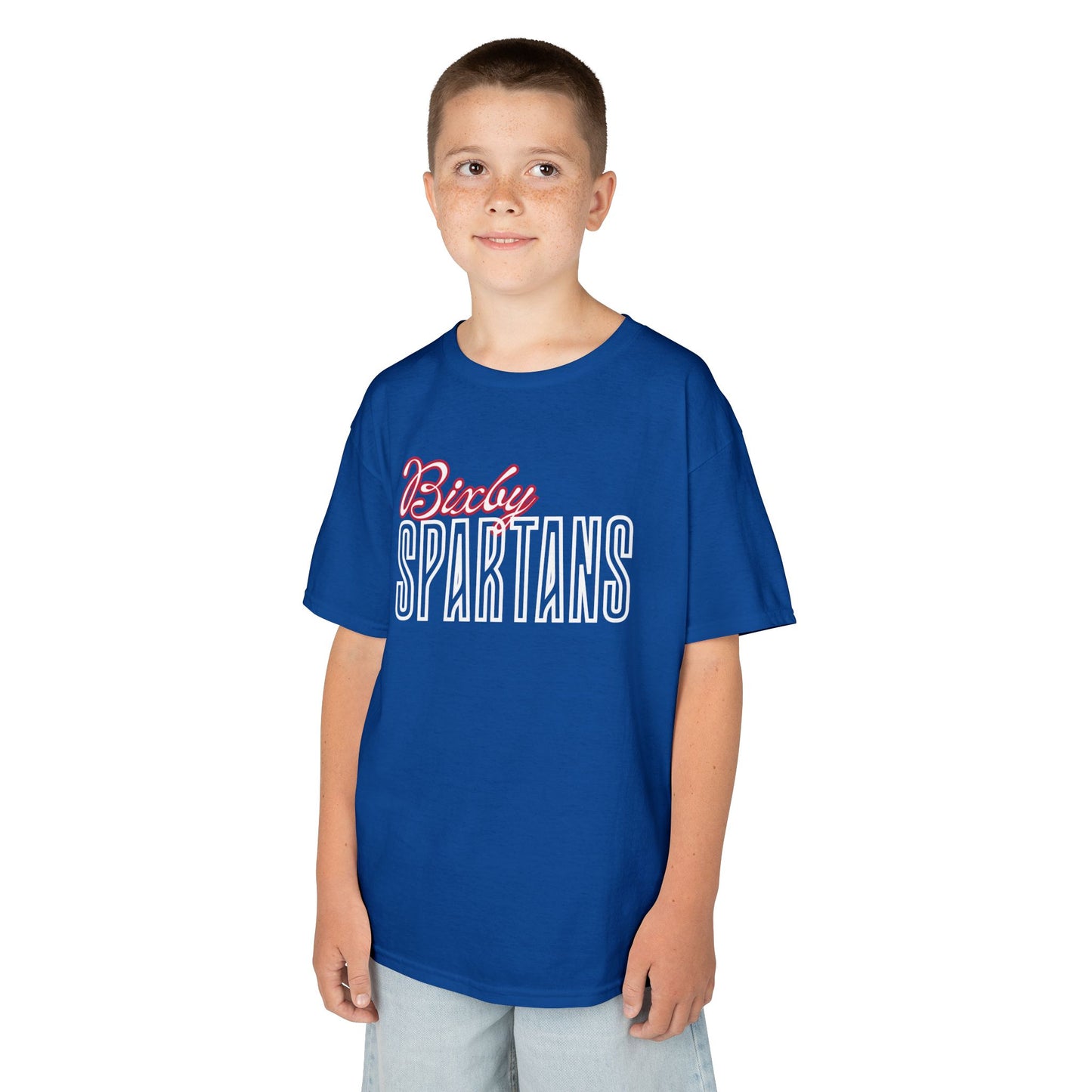 Bixby Spartans Cursive Youth Gildan Tee