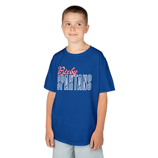 Bixby Spartans Cursive Youth Gildan Tee