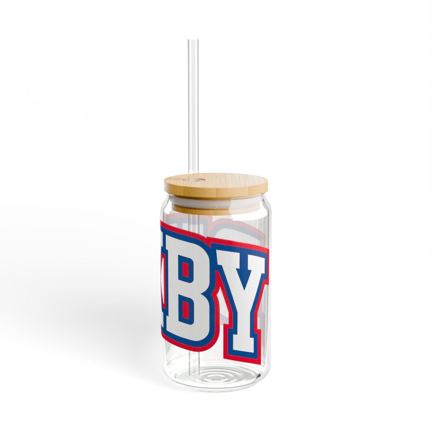 Bixby Athletic Letter Sipper Glass, 16oz