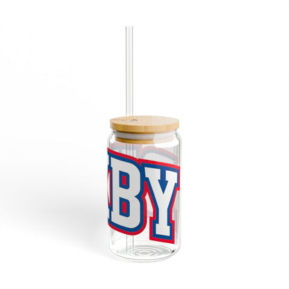 Bixby Athletic Letter Sipper Glass, 16oz