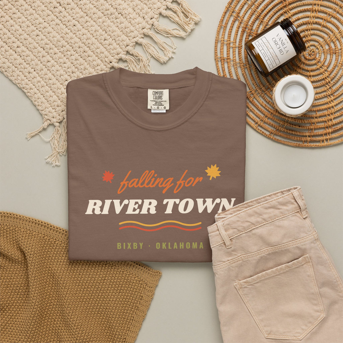 Falling for River Town Comfort Colors Tee