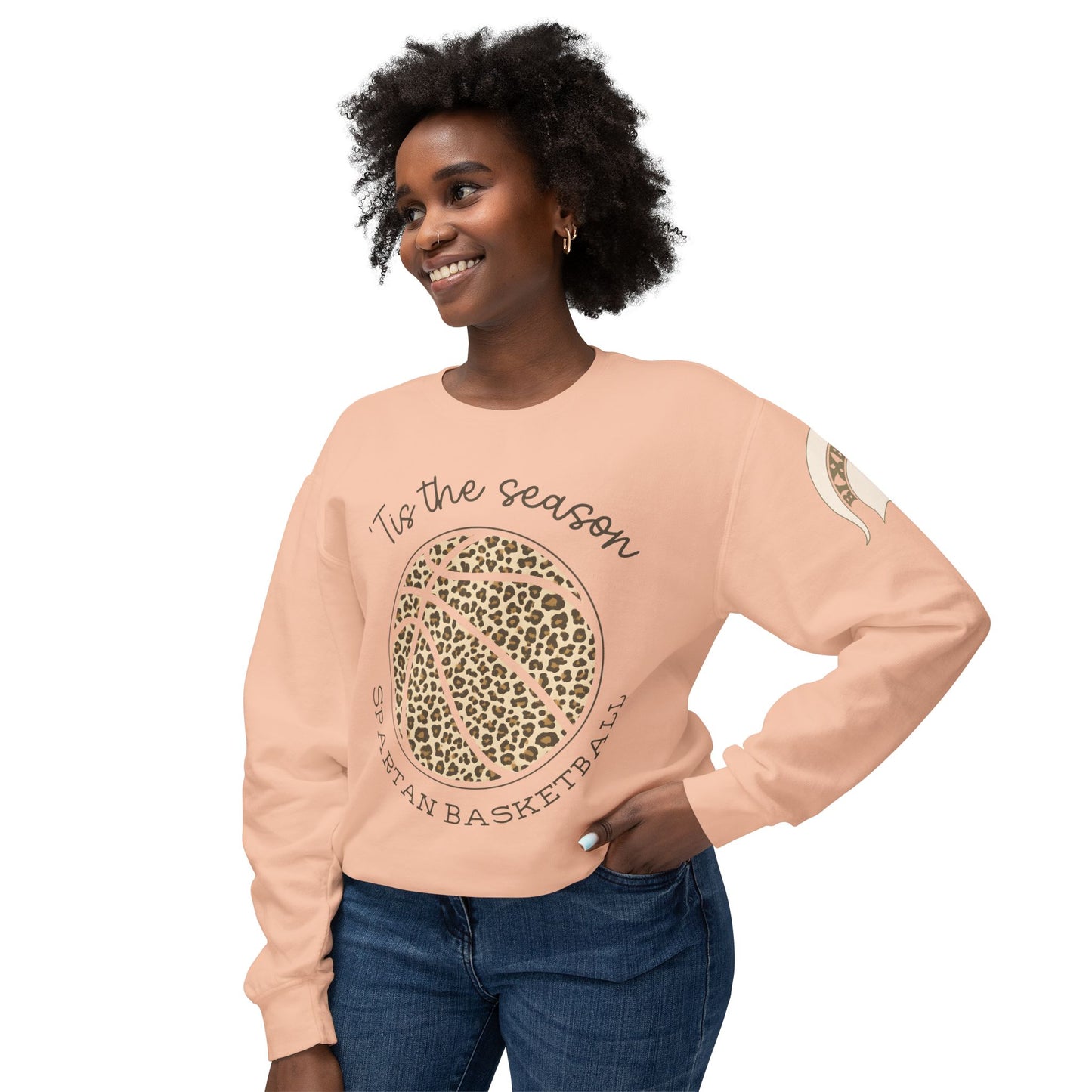 Spartan Basketball ‘Tis the Season Leopard Print Premium Comfort Colors Sweatshirt