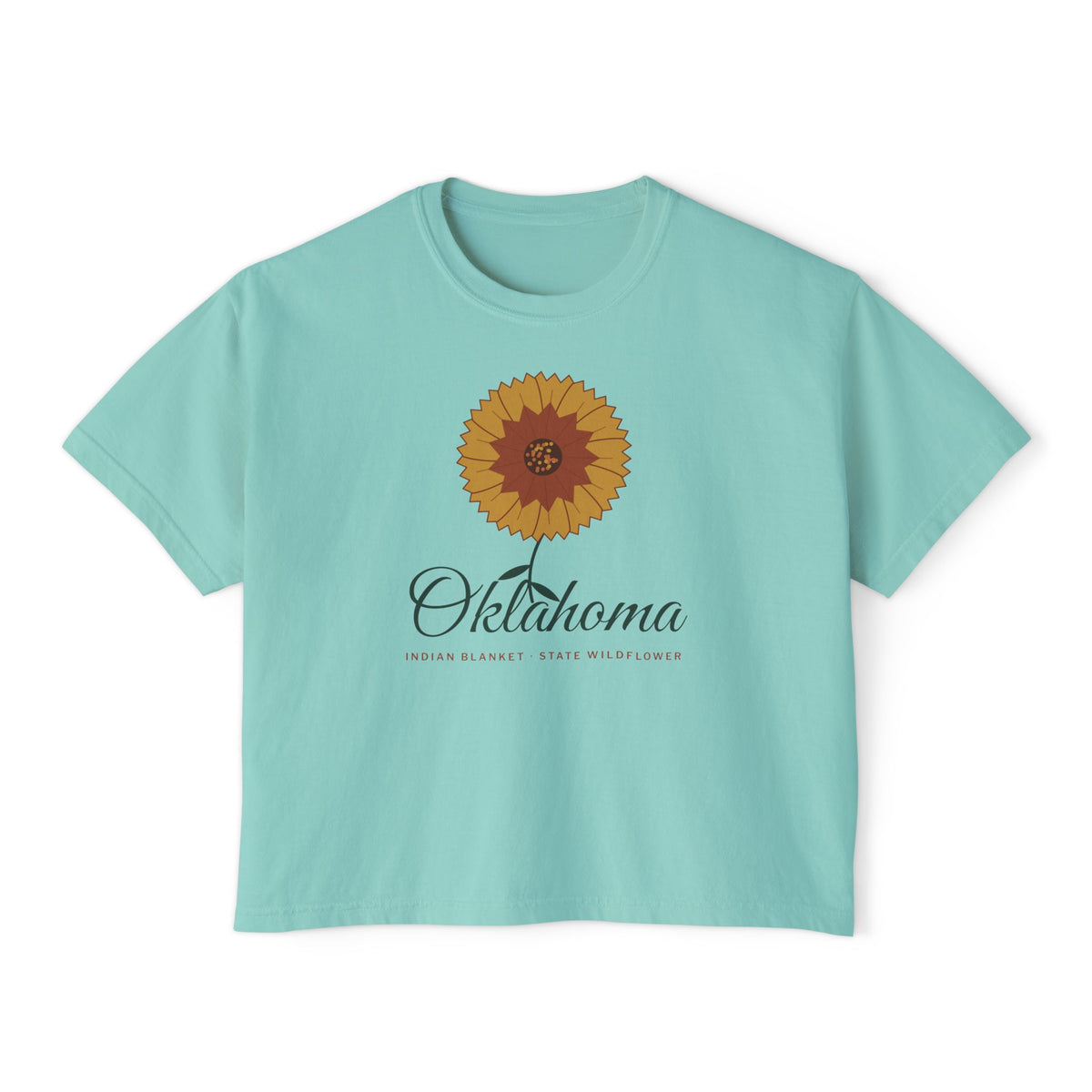 Indian Blanket Garden Script Oklahoma Boxy Comfort Colors Tee