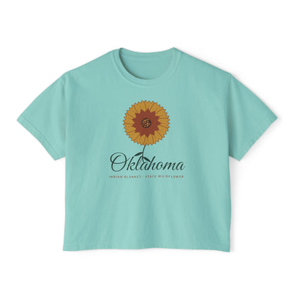Indian Blanket Garden Script Oklahoma Boxy Comfort Colors Tee