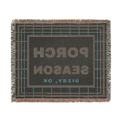Porch Season Windowpane Woven Throw Blanket