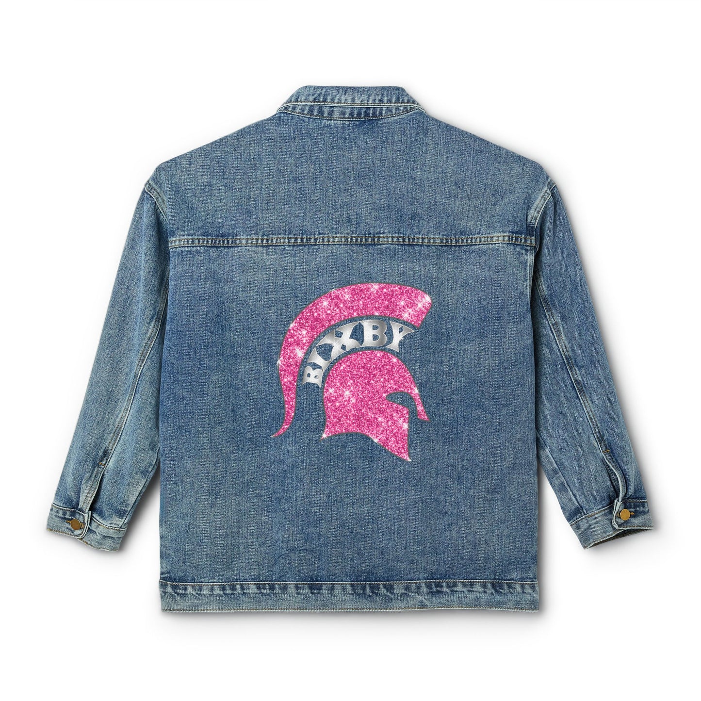 Women's Denim Jacket Pink Bling Logo