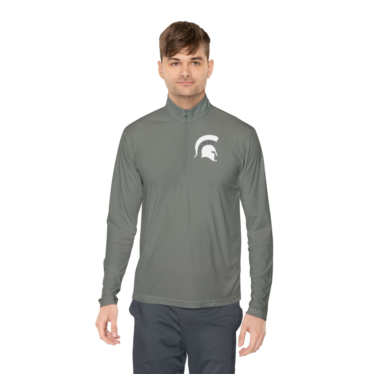 Spartan White Logo Quarter-Zip Pullover