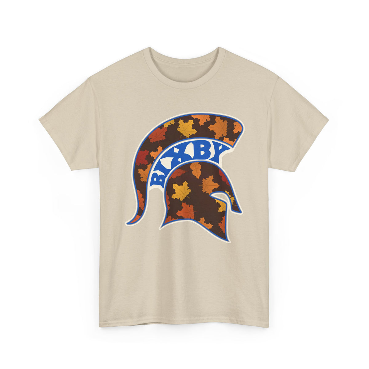 Bixby Spartans Fall Leaves Helmet Tee – Autumn Game Day Shirt