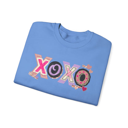 XOXO Heart Pattern Crewneck Sweatshirt | Valentine Love Pullover