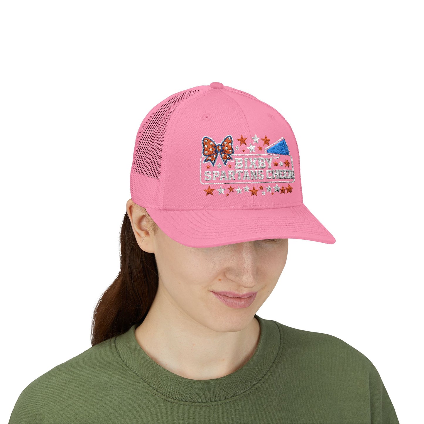 Bixby Spartans Cheer Embroidered Trucker Snapback