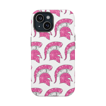 Bixby Spartan Pink Bling Logo Impact Resistant iPhone Case