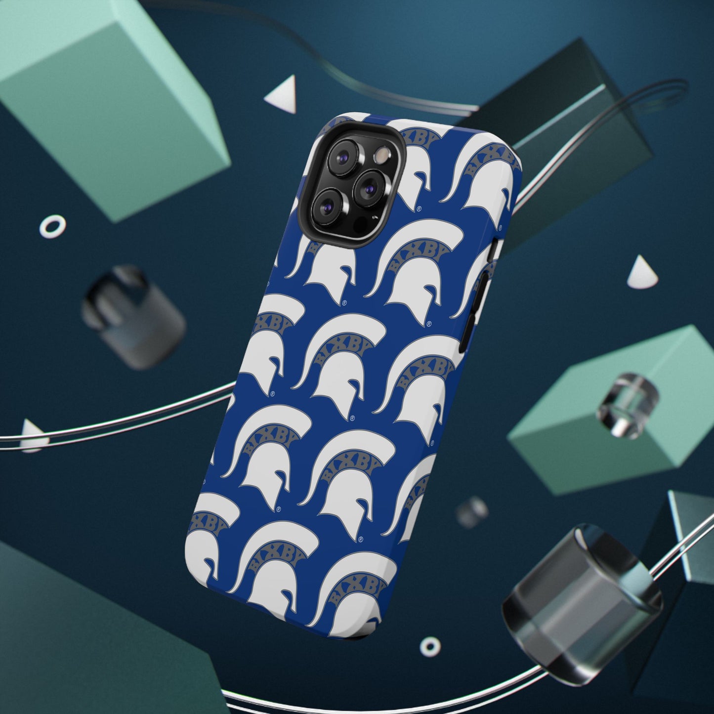 Bixby Spartan White Logo Impact Resistant iPhone Case