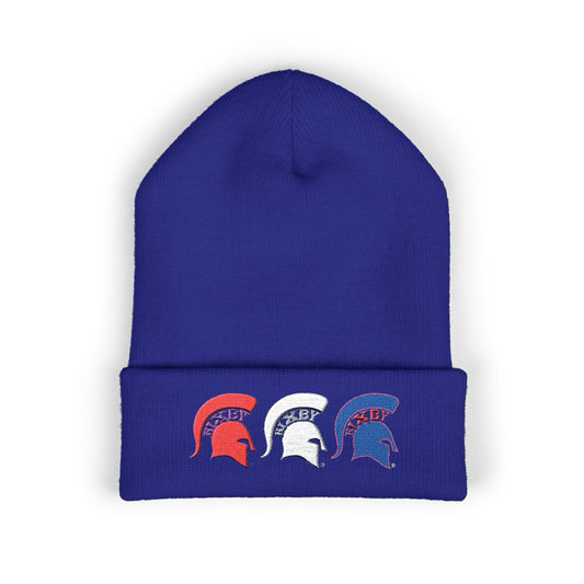 Bixby Spartan Red, White and Blue Embroidered Cuffed Beanie