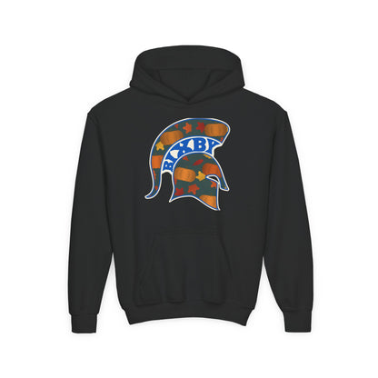 Bixby Spartans Pumpkin Patch Helmet Youth Hoodie – Kids Fall Game Day Hoodie