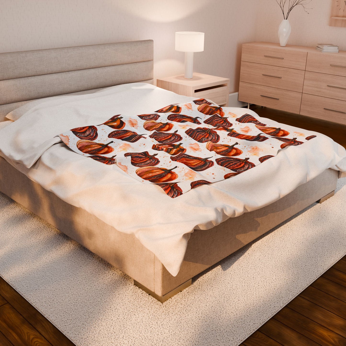 Autumn Pumpkin Paradise Velveteen Plush Blanket