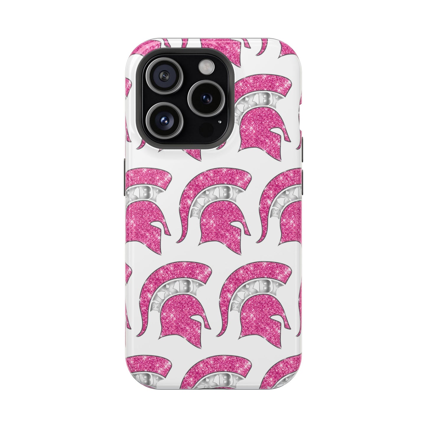 Bixby Spartan Pink Bling Logo Impact Resistant iPhone Case