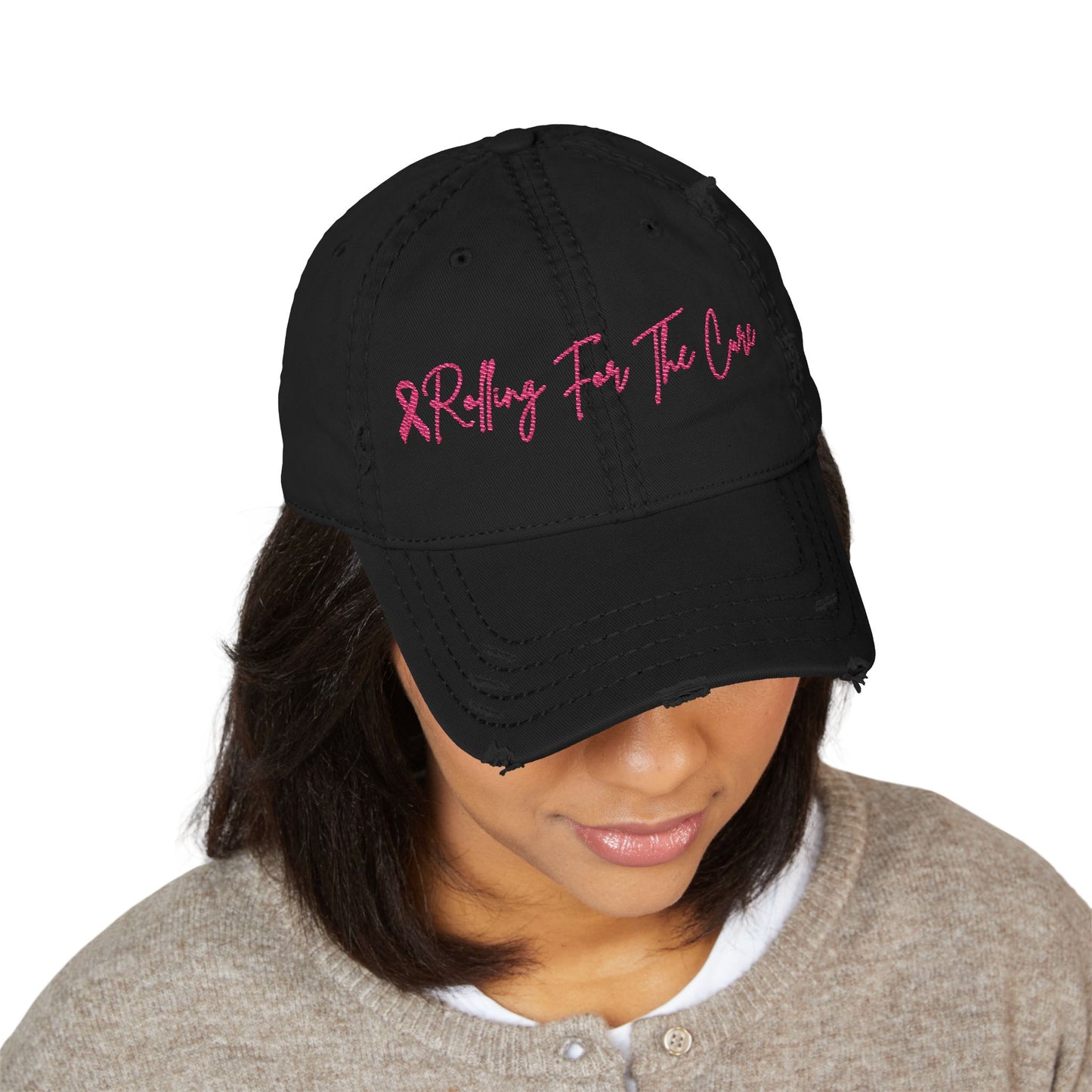 Where RV USA Breast Cancer Awareness Embroidered Distressed Ballcap