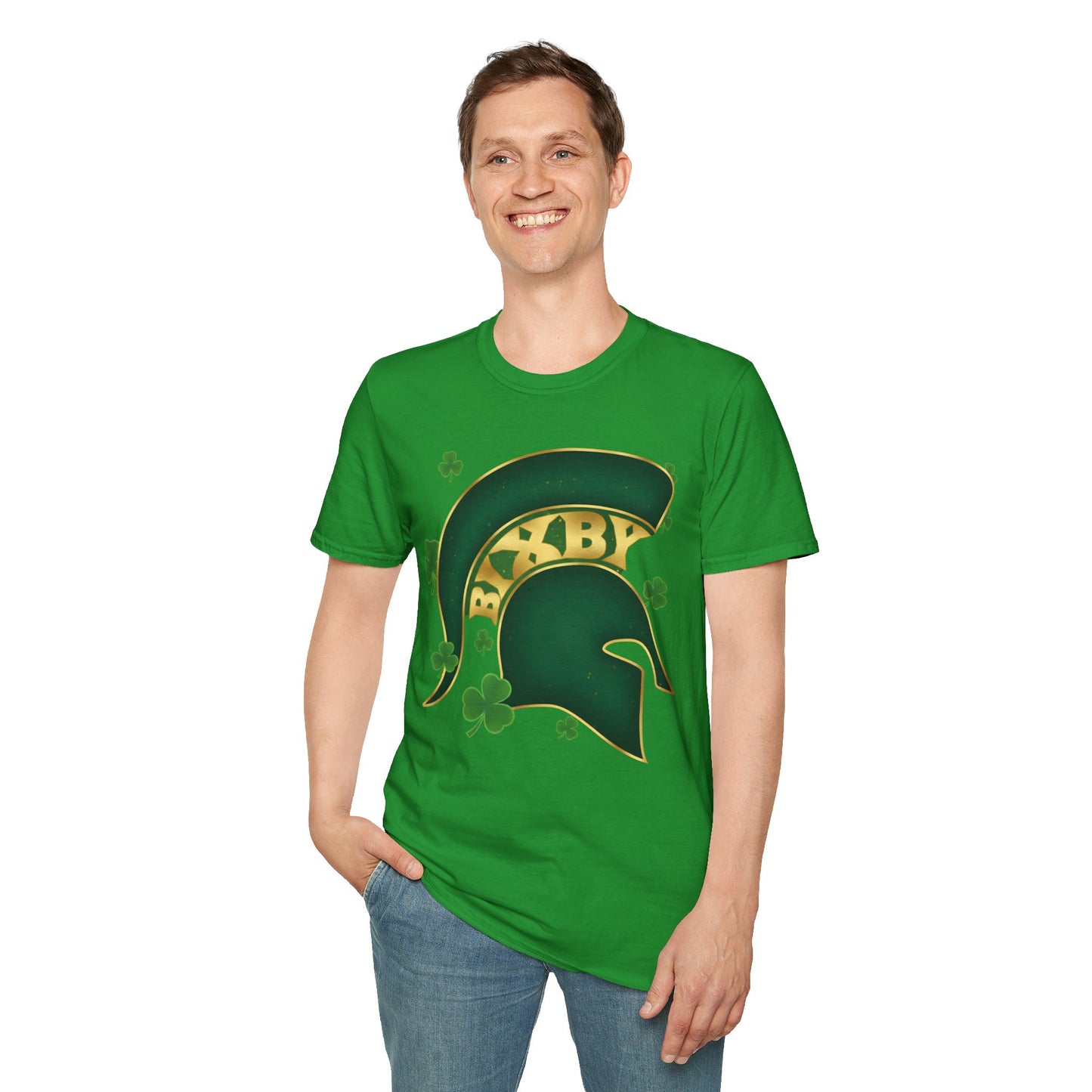 St. Patty's Good Luck Spartan Helmet Adult Gildan Tee