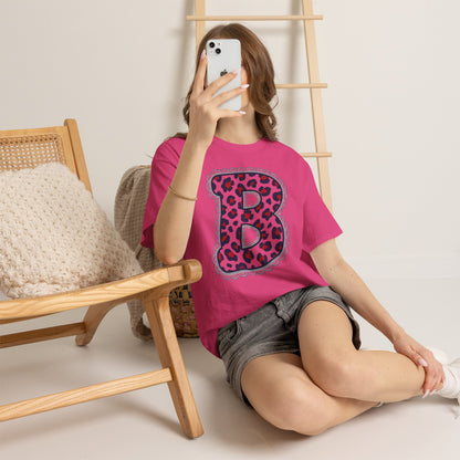 Leopard Print "B" Gildan Tee